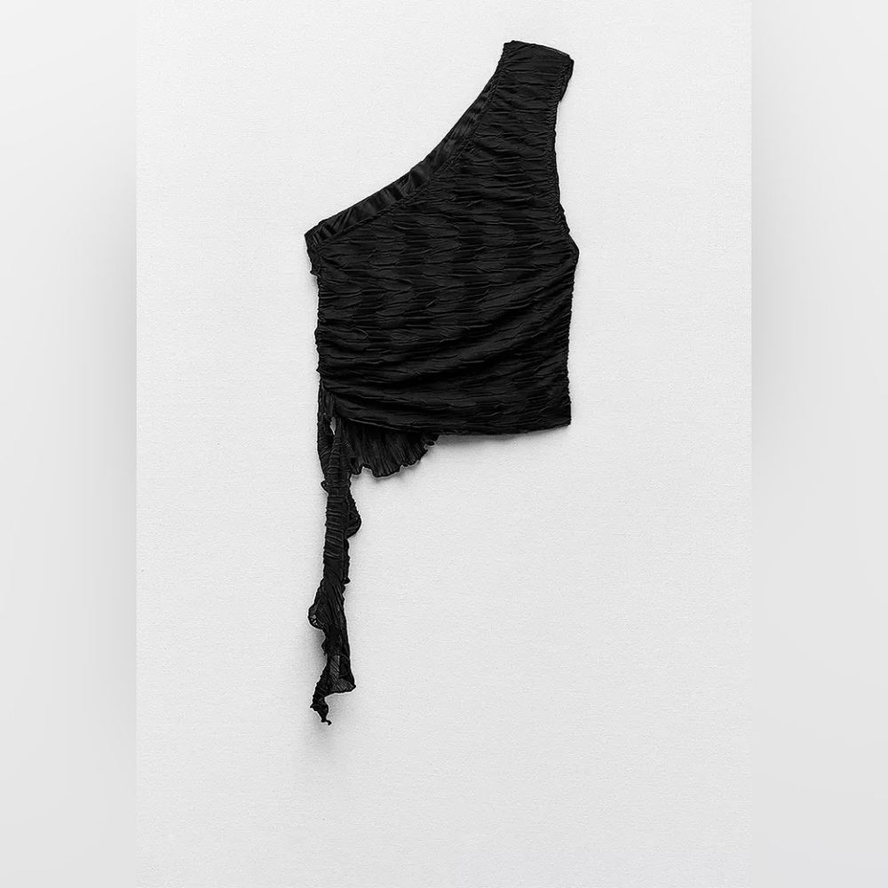 🧸 Zara Ruffled asymmetric top - Picture 2 of 3